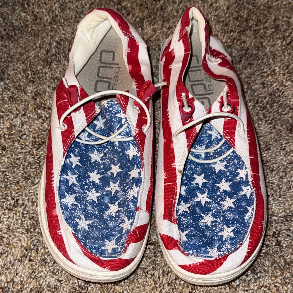 Hey Dude woman’s - Red, White, and Blue. Like new